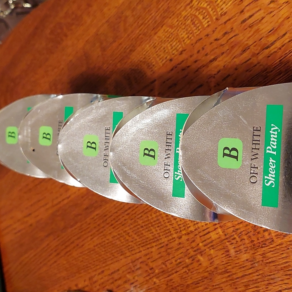 Leggs Sheer Energy All Sheer Size B Off White Sheer Toe Panty Hose Set 5